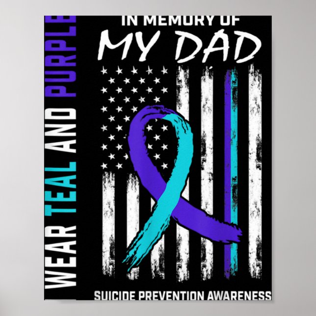 In Memory Of Dad Suicide Prevention Awareness Amer Poster (Front)
