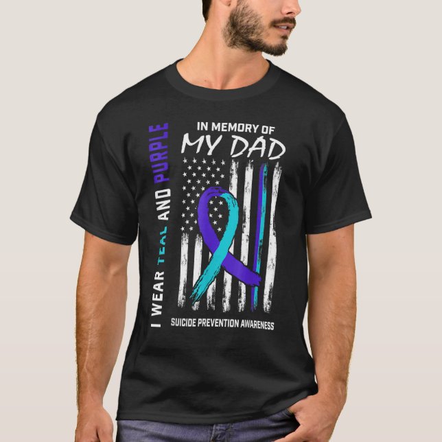 In Memory Of Dad Suicide Prevention Awareness Amer T-Shirt (Front)