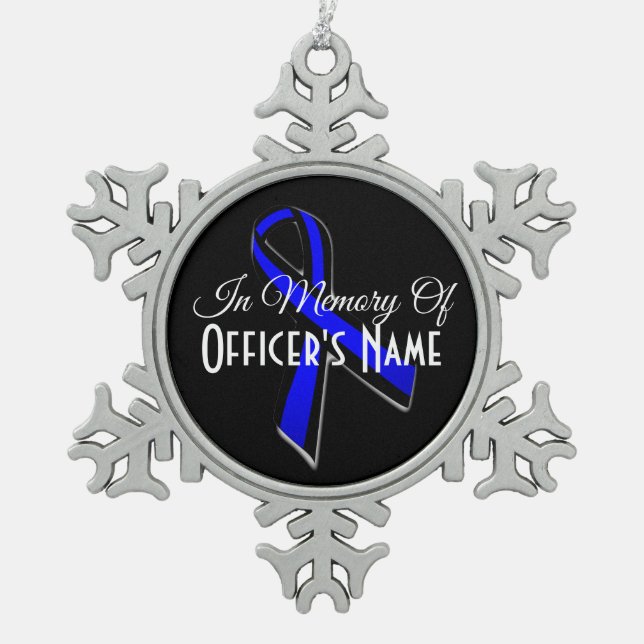 IN MEMORY OF FALLEN OFFICER PEWTER ORNAMENT (Front)