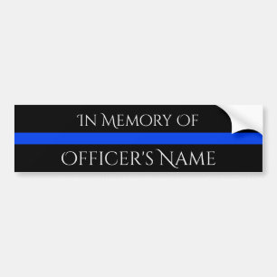 IN MEMORY OF FALLEN OFFICER THIN BLUE LINE STICKER
