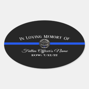IN MEMORY OF FALLEN OFFICER THIN BLUE LINE STICKER