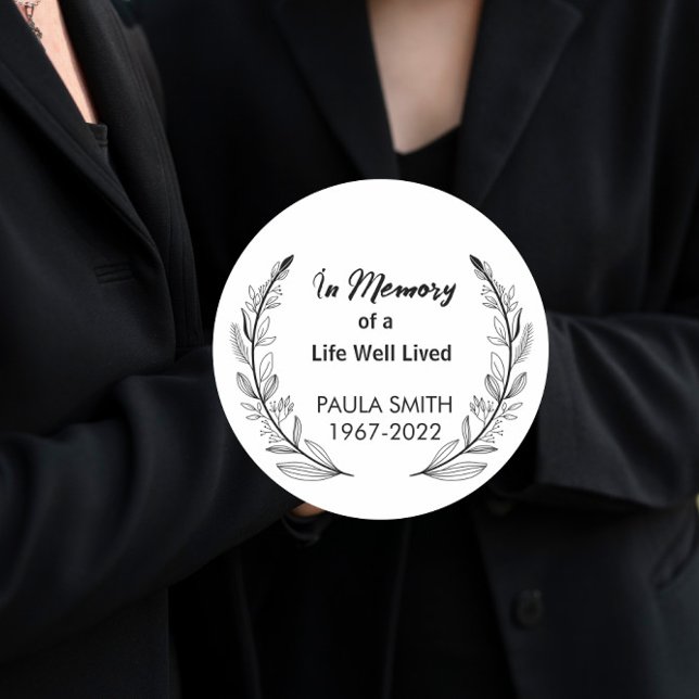 In Memory Of Funeral Gift loving memorial favour Classic Round Sticker (Creator Uploaded)