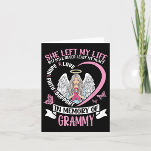 In Memory Of Grammy Breast Cancer Awareness Angel  Card