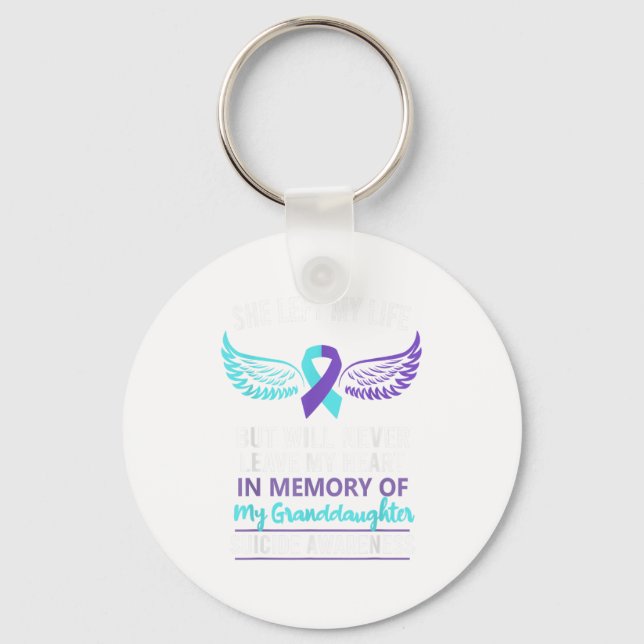In Memory Of Granddaughter Suicide Awareness Preve Key Ring (Front)