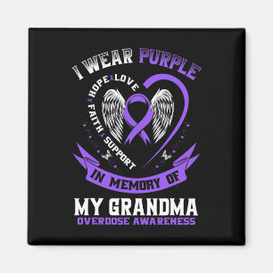 In Memory Of Grandma Drug Overdose Awareness Ribbo Magnet
