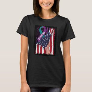 In Memory of Grandpa Suicide Awareness American Fl T-Shirt