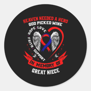 In Memory Of Great Niece Chd Awareness Month Graph Classic Round Sticker
