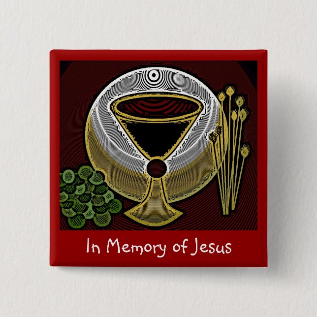 In Memory of Jesus 15 Cm Square Badge (Front)