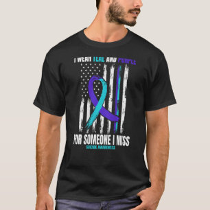 In Memory Of Loved One Suicide Awareness Usa Flag  T-Shirt