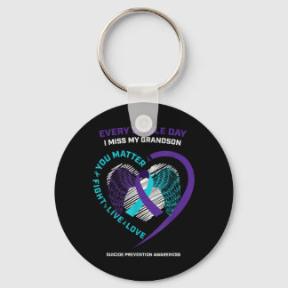 In Memory Of Loving Grandson Prevention Awareness Key Ring