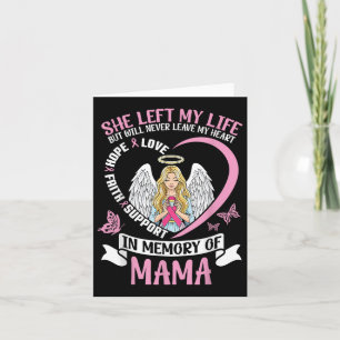 In Memory Of Mama Breast Cancer Awareness Angel Tr Card