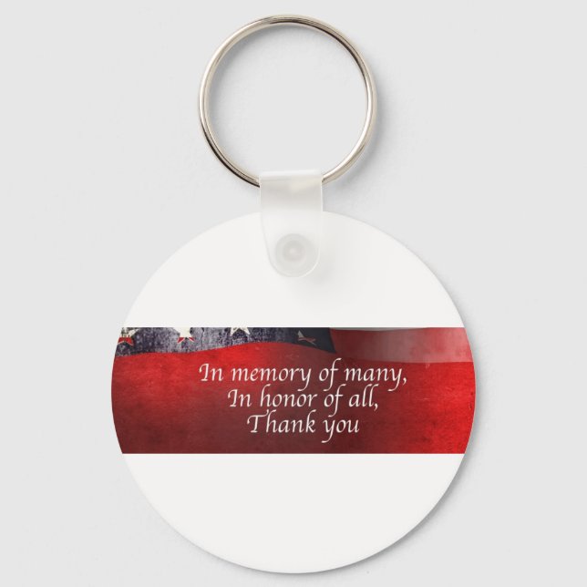 In Memory Of Many In Honour Of All Thank You Key Ring (Front)