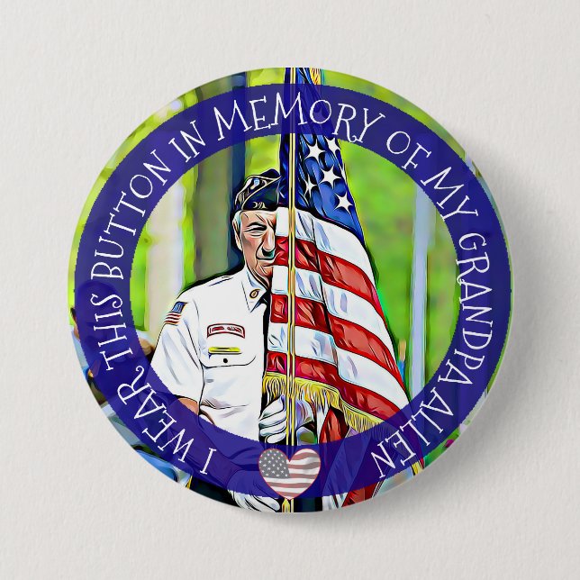 In Memory of Military Button (Front)