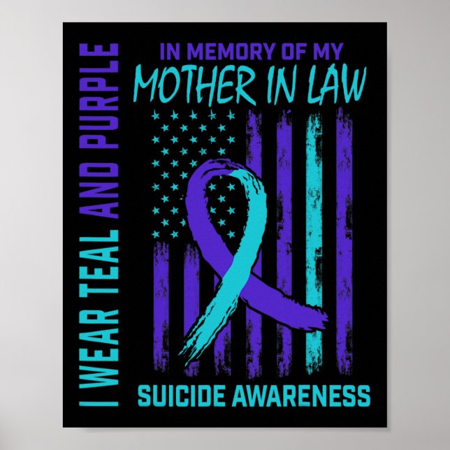 In Memory Of Mother In Law Suicide Awareness Ameri Poster (Front)