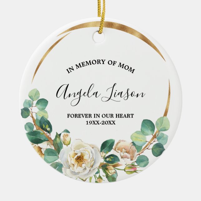 In Memory of Mum Christmas Ceramic Ornament (Front)
