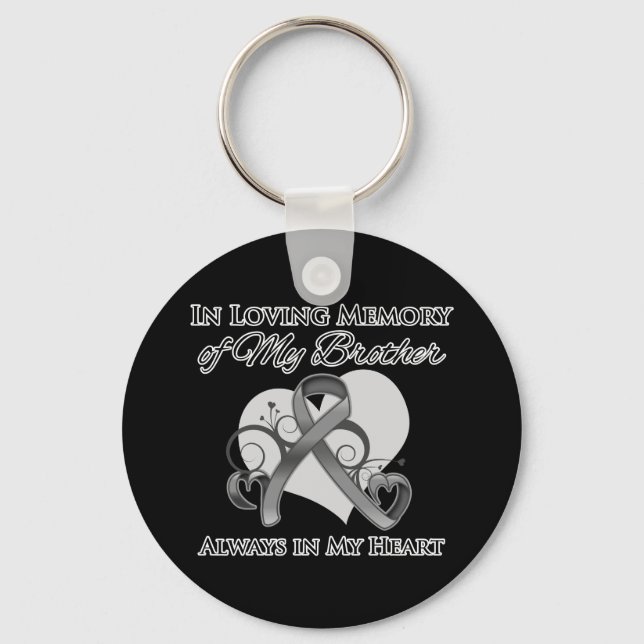 In Memory of My Brother - Brain Cancer Key Ring (Front)