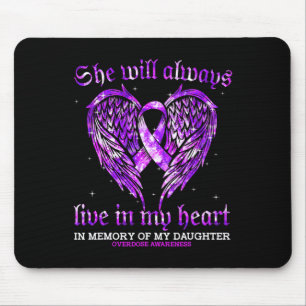 In Memory Of My Daughter Overdose Awareness Angel Mouse Pad