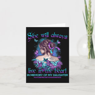 In Memory Of My Daughter Suicide Prevention Awaren Card