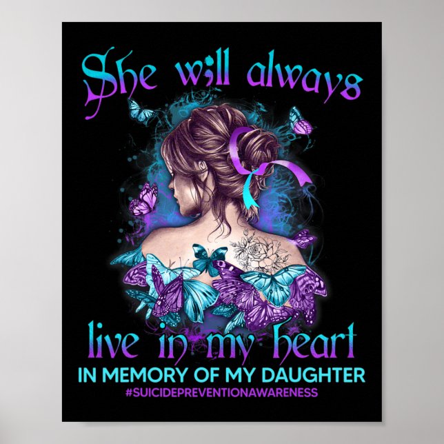 In Memory Of My Daughter Suicide Prevention Awaren Poster (Front)