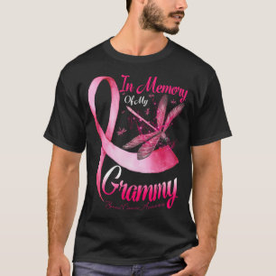 In Memory of My Grammy Dragonfly Breast Cancer Awa T-Shirt