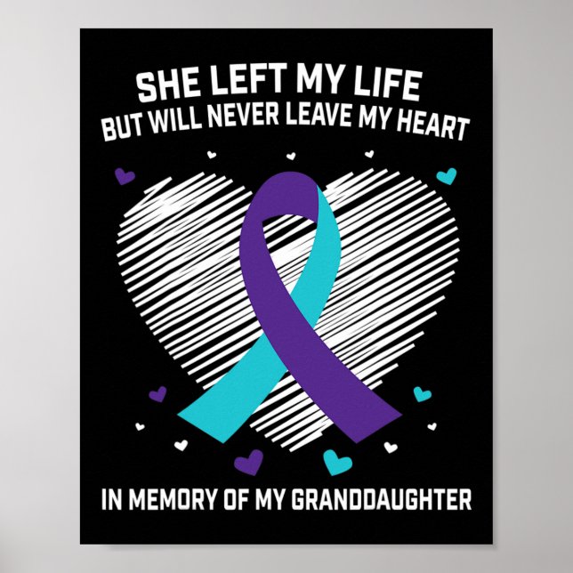 In Memory Of My Granddaughter Suicide Awareness Pr Poster (Front)