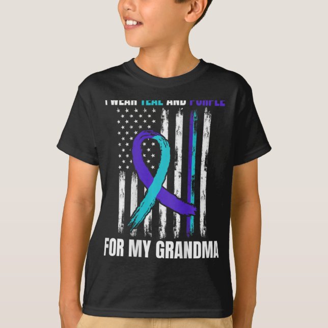 In Memory Of My Grandma Suicide Awareness Flag Bac T-Shirt (Front)
