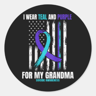In Memory Of My Grandma Suicide Awareness Flag Byc Classic Round Sticker