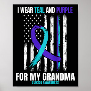 In Memory Of My Grandma Suicide Awareness Flag Byc Poster