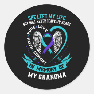 In Memory of my Grandma Suicide Awareness Memorial Classic Round Sticker