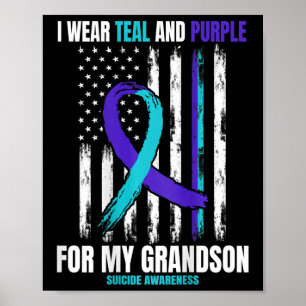 In Memory Of My Grandson Suicide Awareness Flag Ck Poster