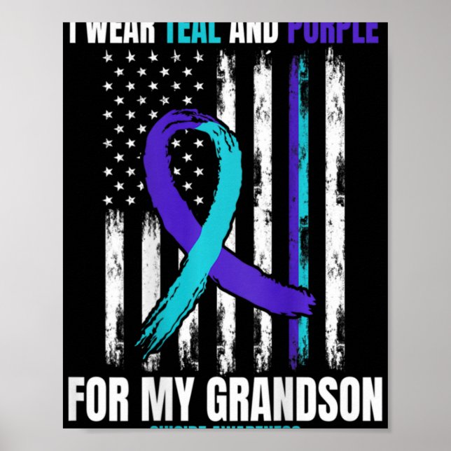 In Memory Of My Grandson Suicide Awareness Flag Ck Poster (Front)