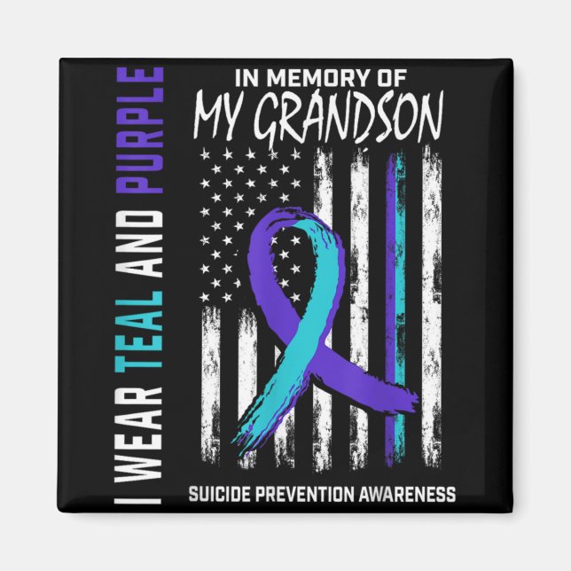In Memory Of My Grandson Suicide Awareness Prevent Magnet (Front)