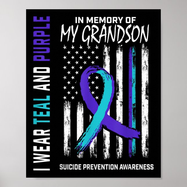 In Memory Of My Grandson Suicide Awareness Prevent Poster (Front)
