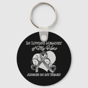 In Memory of My Hero - Brain Cancer Key Ring