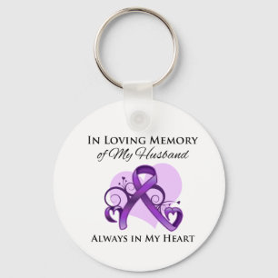 In Memory of My Husband - Pancreatic Cancer Key Ring