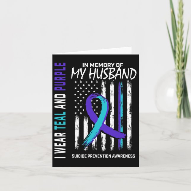 In Memory Of My Husbynd Suicide Awareness Preventi Card (Front)