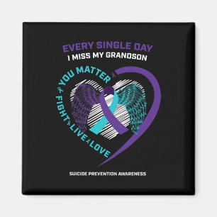 In Memory Of My Loving Grandson Suicide Prevention Magnet