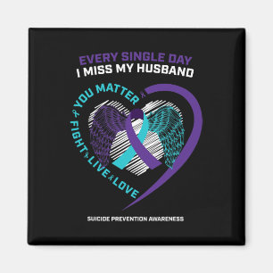 In Memory Of My Loving Husband Suicide Prevention  Magnet
