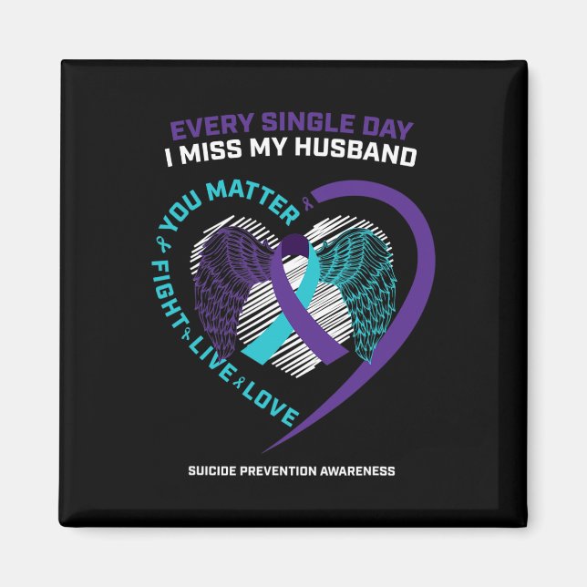 In Memory Of My Loving Husband Suicide Prevention  Magnet (Front)