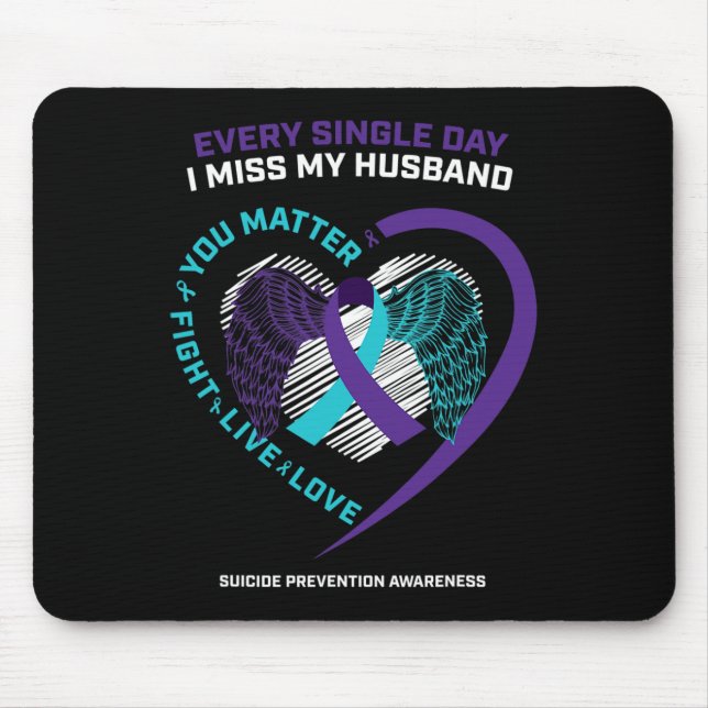 In Memory Of My Loving Husband Suicide Prevention  Mouse Pad (Front)