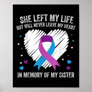 In Memory Of My Loving Sister Suicide Prevention A Poster