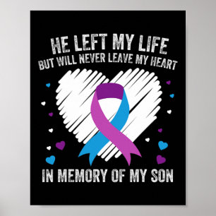 In Memory Of My Loving Son Suicide Prevention Awar Poster