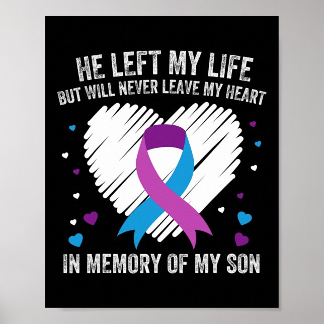 In Memory Of My Loving Son Suicide Prevention Awar Poster (Front)
