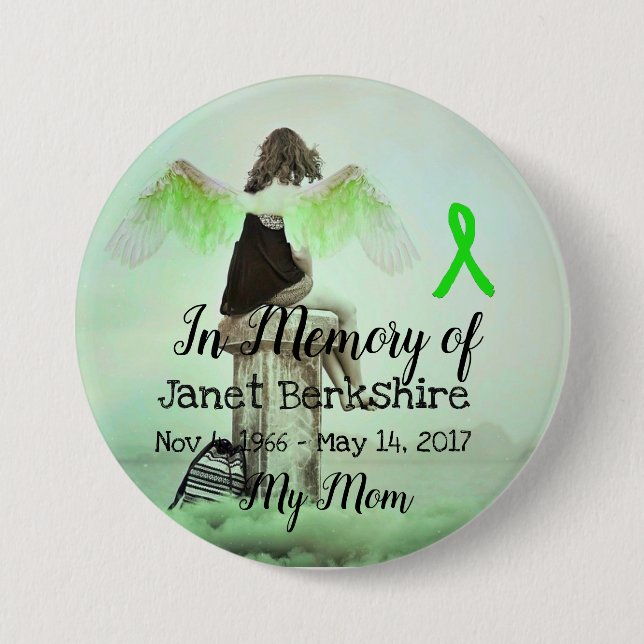 In Memory of My Mum Lyme Memorial Button (Front)