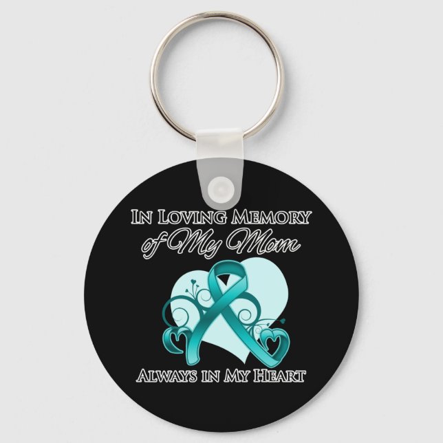 In Memory of My Mum - Ovarian Cancer Key Ring (Front)
