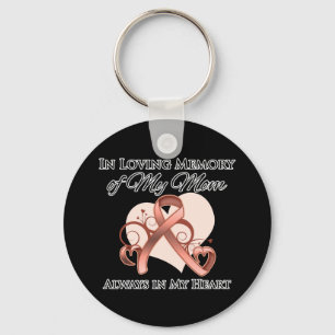 In Memory of My Mum - Uterine Cancer Key Ring