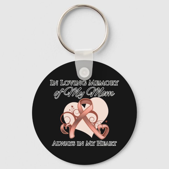 In Memory of My Mum - Uterine Cancer Key Ring (Front)