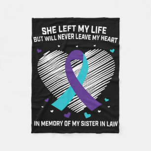 In Memory Of My Sister In Law Suicide Awareness Pr Fleece Blanket