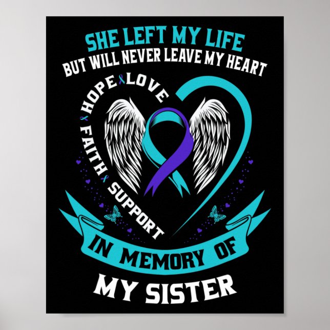 In Memory Of My Sister Suicide Awareness Memorial  Poster (Front)