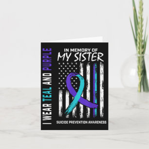 In Memory Of My Sister Suicide Awareness Preventio Card